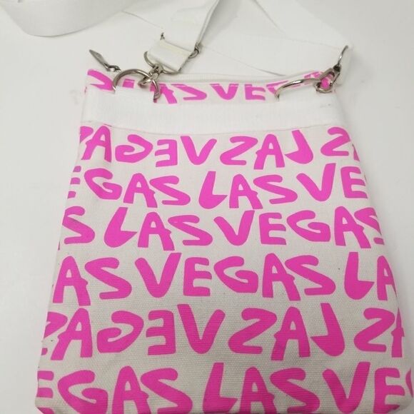 LAS VEGAS PINK WHITE CROSSBODY BAG. BY 777 LUCKY BRAND. - Picture 6 of 9